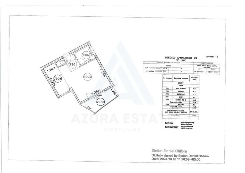 Studio 37.5 mp utili cu balcon 7.3 mp si baie generosa in zona Rahovei - 12