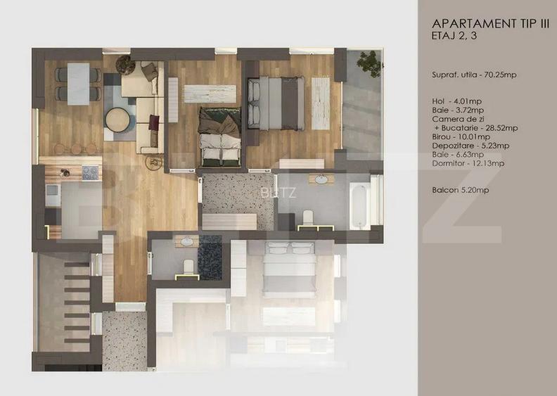  Apartament 3 camere, finisaje premium, Tractorul  - 4