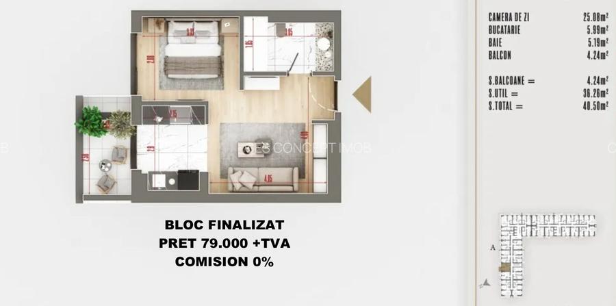 0% Comision| Garsoniera Pallady | Ideal investiție| Bloc nou finalizat - 3