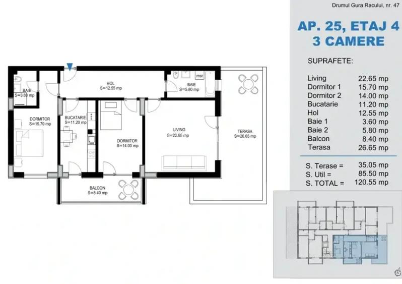 Apartament 3 Camere cu Terasa Theodor Pallady 15min Metrou N Teclu - 6