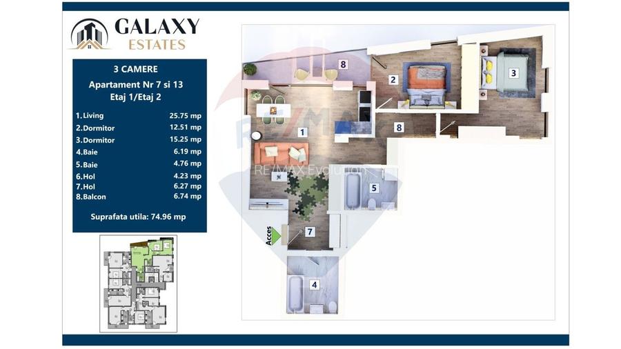 COMISION 0% Apartament 3 camere/ Tractorul / Galaxy Estates - 2