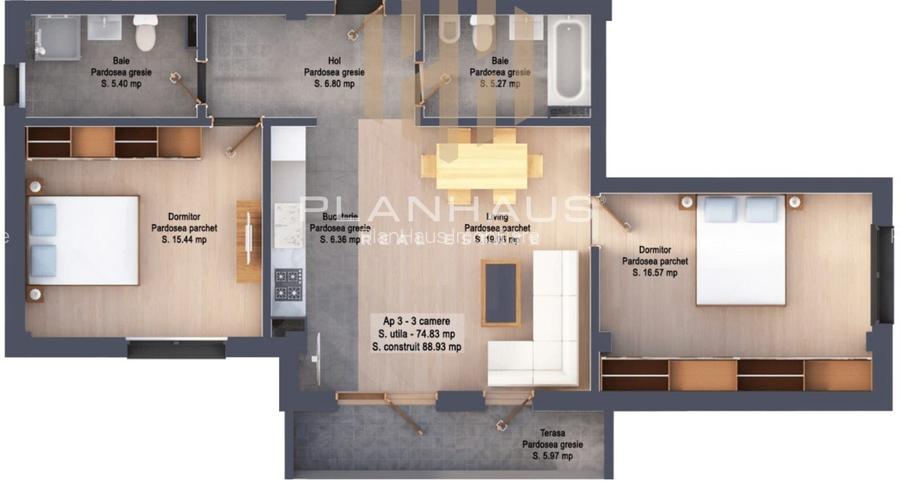 Apartament premium  3 camere,Victoriei ,zona Mărul de Aur  - 2