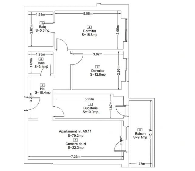 Apartament 3 Camere Metrou Nicolae Teclu la 3 minute - 20