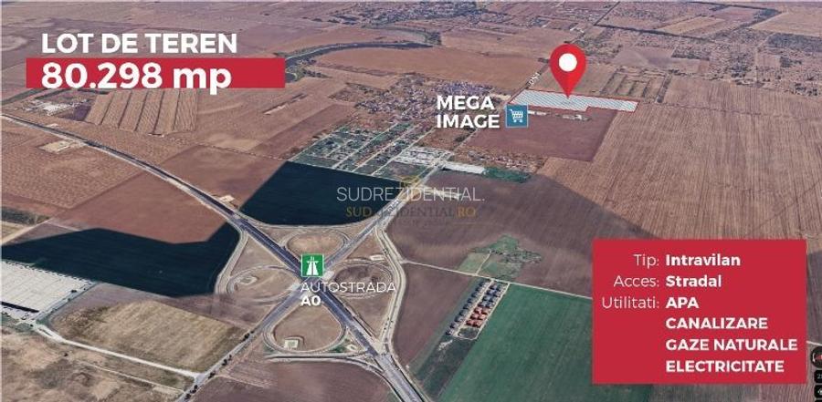 Teren 8 hectare cu deschidere ampla, Popesti-Leordeni, acces rapid A0 - 2