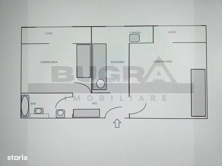 Apartament 2 camere, 46 mp, balcon, zona Parang - 15