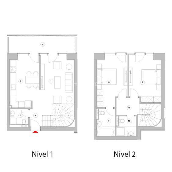 Duplex cu 3 camere - Tip D3A1 - 3