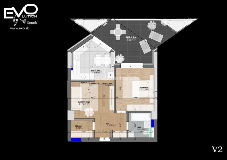 AP. 2 CAMERE | TERASĂ | 3 VARIANTE | SHOPPING CITY SIBIU | Evolution Apartments - 10