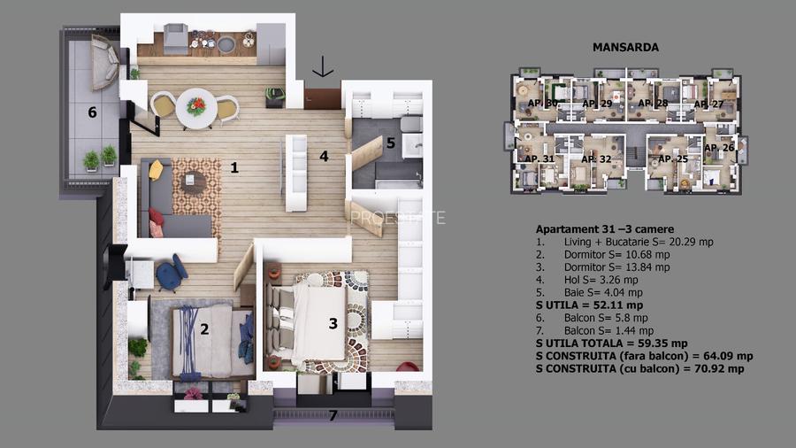 Apartament 2 camere Ion Creanga | Nichita Stanescu  | Preturi promotionale  | - 6