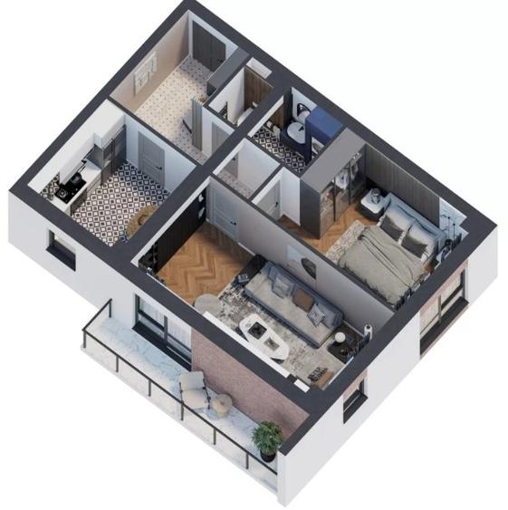 Apartament 2 camere decomandat,Platoul Galata,in constructie,cod:154714