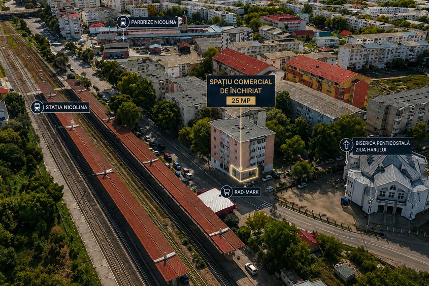 Inchiriere Spațiu Comercial | 25mp | Gara Nicolina |Disponibil imediat