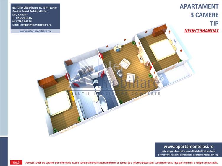 Apartament 3 camere Podu Ros la bulevard,renovat,et.3/4,cod:155046