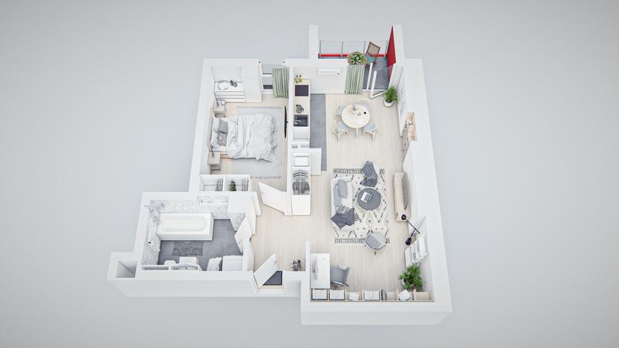 Apartament 2 camere, etaj intermediar