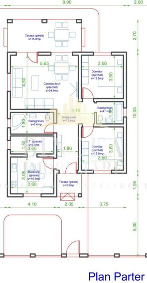 Casa individuala pe parter, 3 camere, 2 bai- Mosnita Noua, 640mp teren