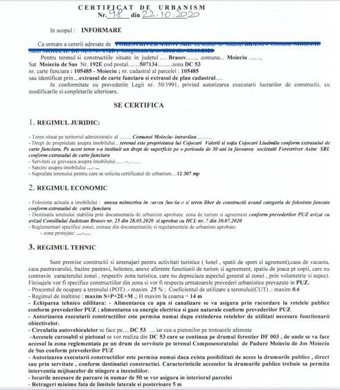 Teren intravilan | Moieciu de Sus | 12307 | PUZ