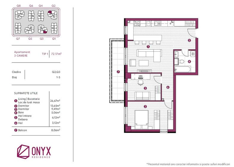 Onyx Residence, langa Kaufland Galata- Ap 3 camere, TAXE NOTARIALE CADOU - 3