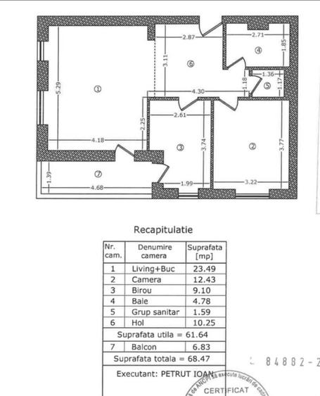 Apartament 3 camere 69 mp, mobilat utilat parcare inclusa Trio residence