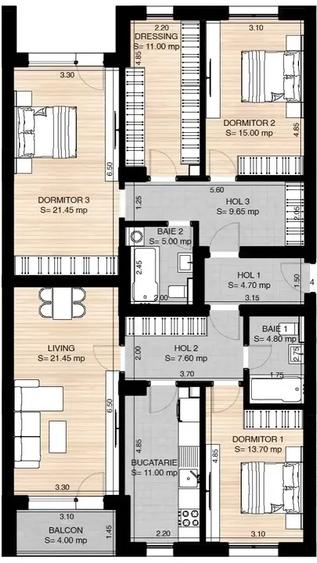 Apartament 4 camere cu gradina | Pipera – Rond OMV | 0% comision