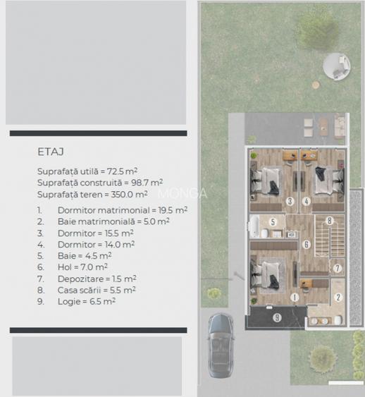 Casa 5 camere 153mp | 0 comision | Tunari | 350mp teren | Scoala Americana - 6