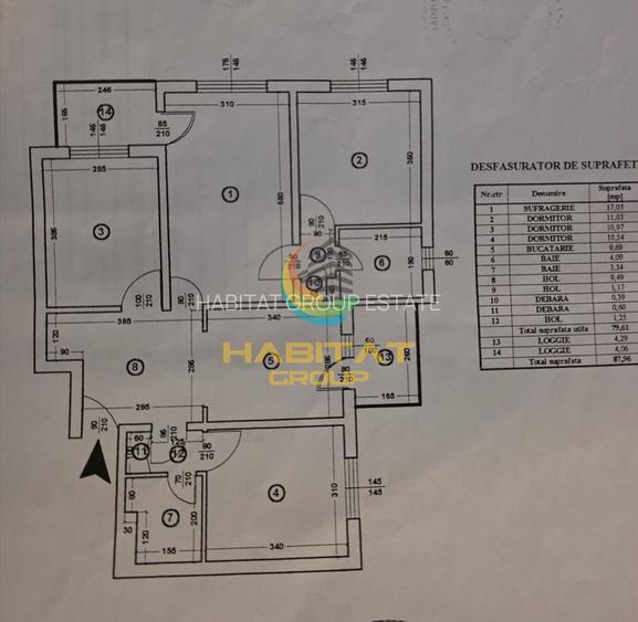 Apartament 4 camere 88mp, et 1, parcare- Piata Sudului - 14