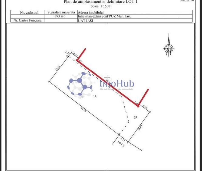 Teren Copou, 1660 mp, Fundac Ursulea, plan drept - 2