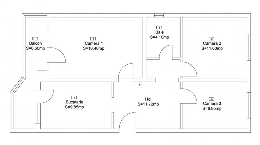 Apartament 3 camere decomandat, zona Podului Calvaria - 15