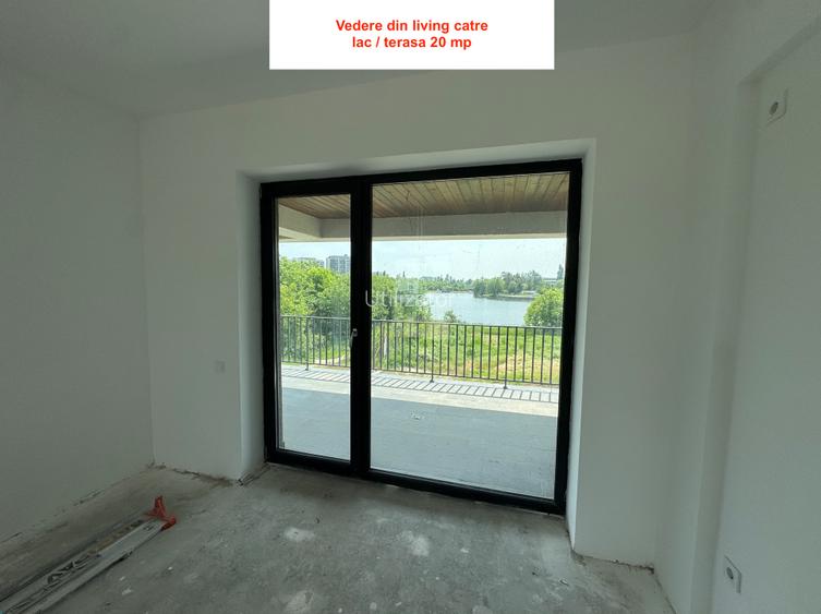 Apartament 2 camere 86 mp total | Terasă 20 mp cu vedere frontală lac Straulesti - 4