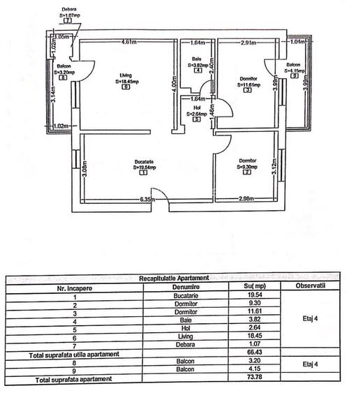 Apartament 3 camere 73 mp Marasti mobilat complet - 11