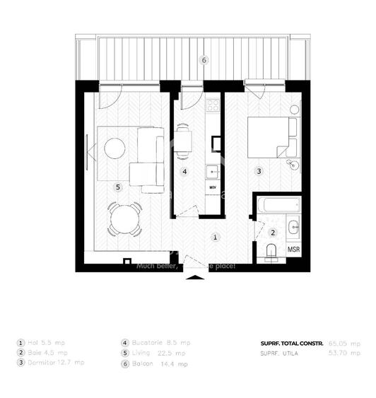 Ap. cu 2 camere, etaj intermediar, 53,7mp utili| zona Lacul lui Binder - 4