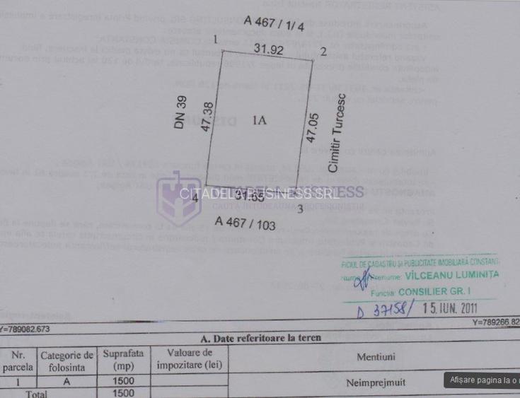 LAZU - Teren intravilan 1500 mp, cu deschidere la DN39! - 1