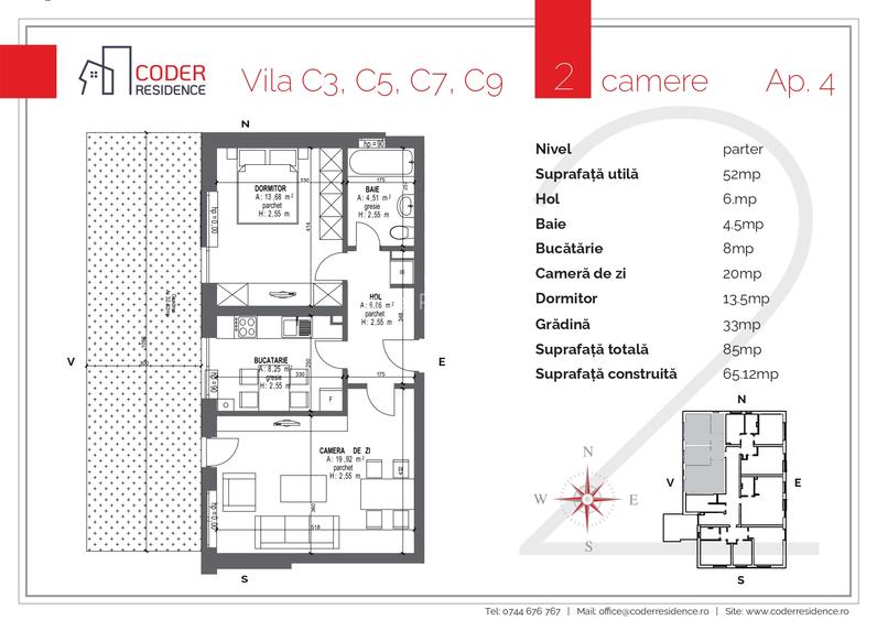 Apartament 2 camere cu gradina 33 m2 Coder Residence 3 - 1