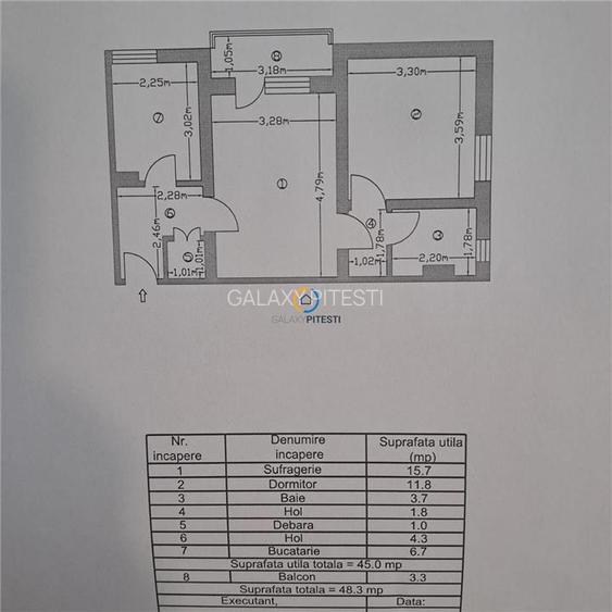 Exclusiv!!! Apartament doua camere Calea Bucuresti, etaj 3, liber - 6
