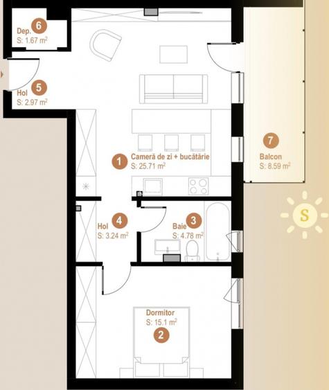 Apartament 2 camere Florești | Urbano Panoramic | mobilat premium | zona Vivo - 12