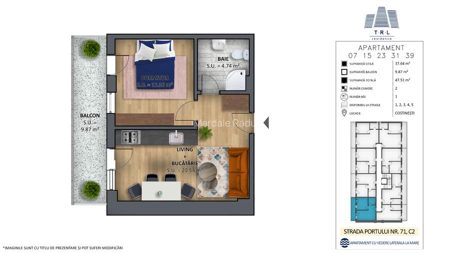 Apartamente/garsoniere de vanzare, prima linie la mare, Costinesti-Epava - 9