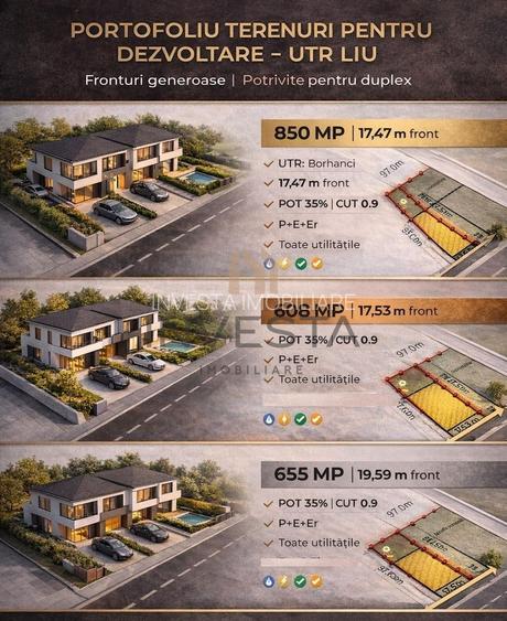 Teren cu Puz aprobat! 608 mp front 17.53 m pretabil pentru duplex! - 2