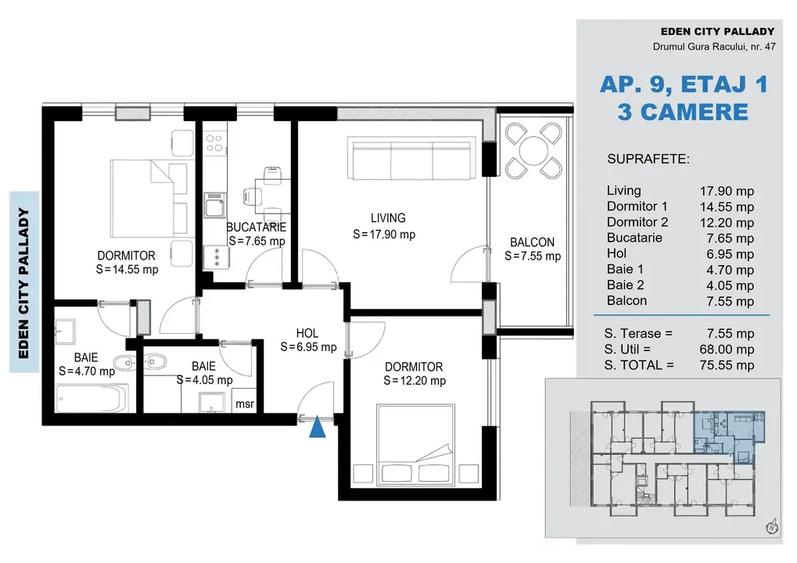 Ap 3 camere, Nicolae Teclu Zona Titan DIRECT DEZVOLTATOR - 4