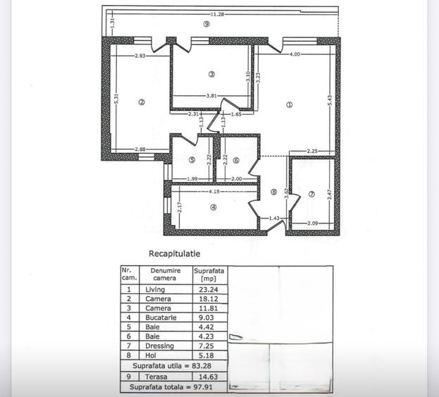 Apartament 3 Camere/ Spatios/cu Dressing de 8 mp, ideal pentru birou/camera bona - 1