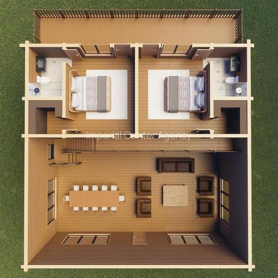 CASA LA MUNTE  LEMN MASIV DE LUX DIN LEMN DE VANZARE cu finalizare in 3 luni, pe - 4