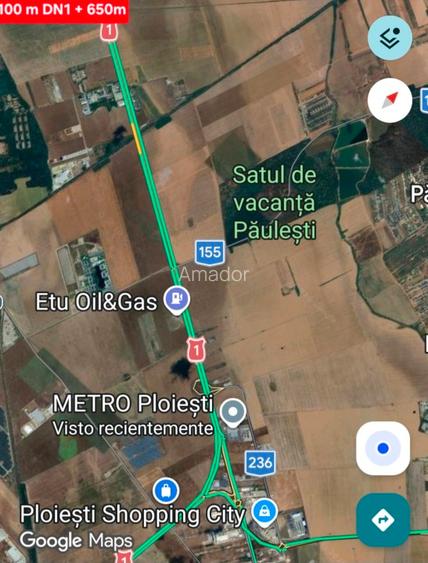 Teren strategic 65.000 mp cu 100 m la DN1 - la 4,4 km de Ploiesti SShopping City - 5