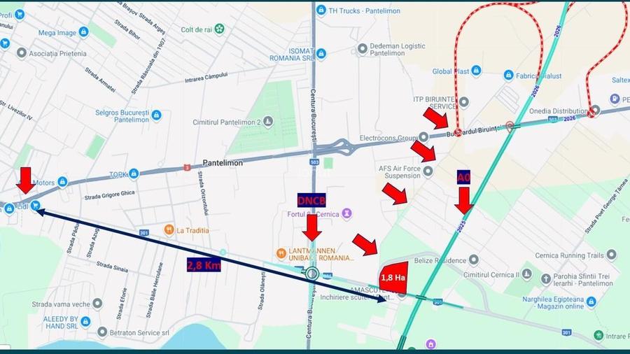 ORAS PANTELIMON-CERNICA 18.700 mp - A0 - DNCB - intravilan  - 5