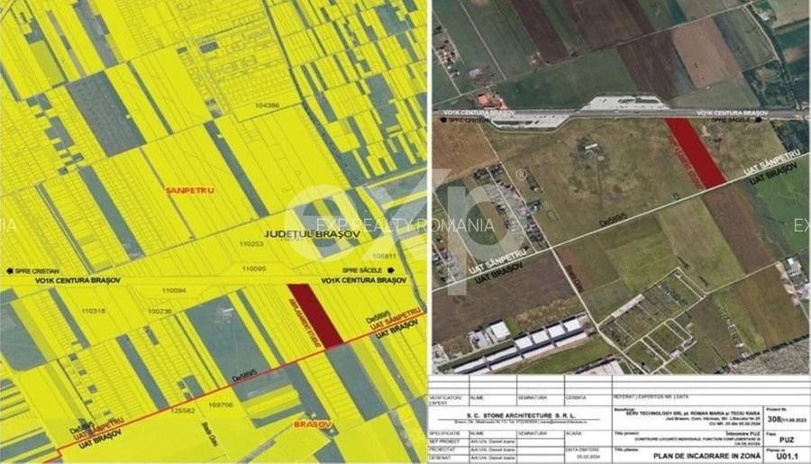 Teren 24.348 mp cu PUZ în curs – Sânpetru | Proiect rezidențial + servicii - 3