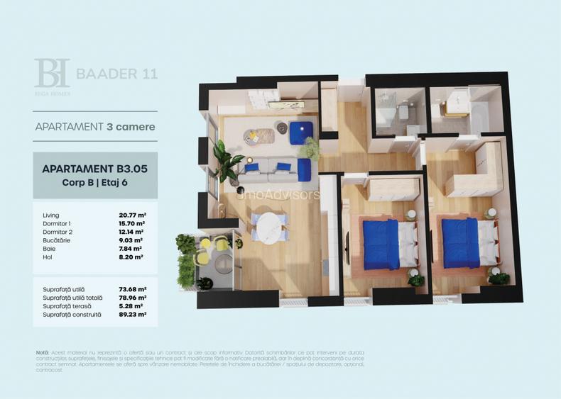 Apartament 3 camere | BEGA Homes | Baader 11 – direct dezvoltator - 3