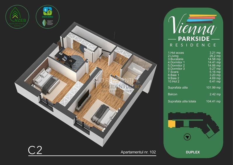 Apartament spectaculos - 4 camere, scara interioara, zona Metalurgiei - 2