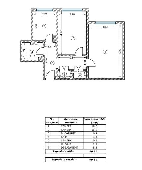 Mega Mall-Piata Delfinului-Aleea Dobrina, decomandat, 50 m.p.,contorizare gaz. - 21