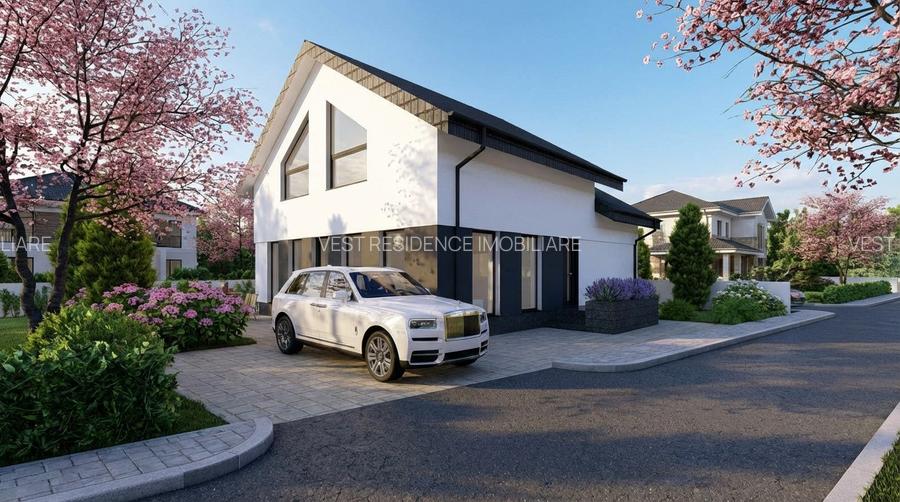 Casă individuală modernă pe parter, eficientă energetic. Comision 0 - 2