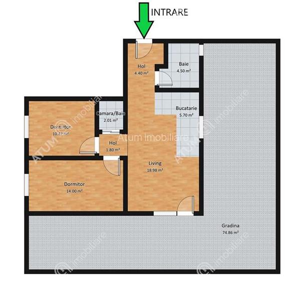 Apartament cu 3 camere si gradina de 74 mp in zona Selimbar din Sibiu - 5