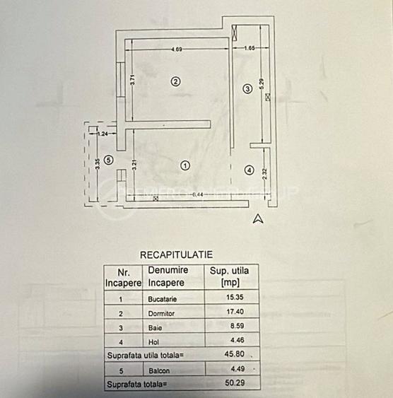 Apartament 1 camera 50mp, Bucium - Visan, CT + AC, fara risc - 9