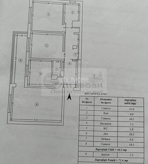 Ap 3 Camere, D, 71.6 mp, Tudor Neculai-139.500 EURO - 7