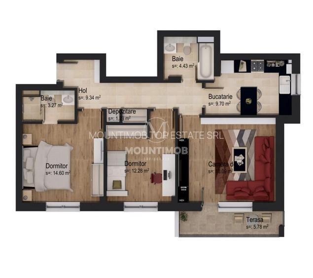 3 camere Tractorul–Coresi | Parcare+Boxă | Încălzire pardoseală - 1