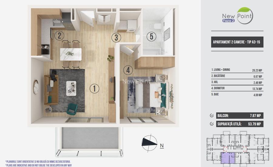 Apartament 2 camere Pipera - Avans 10.000 euro - 19