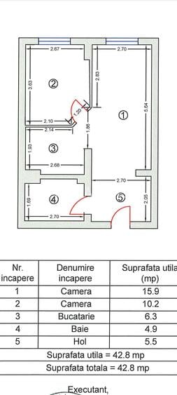 apartament 2 camere  etaj 3, strada Stefan cel Mare - 3